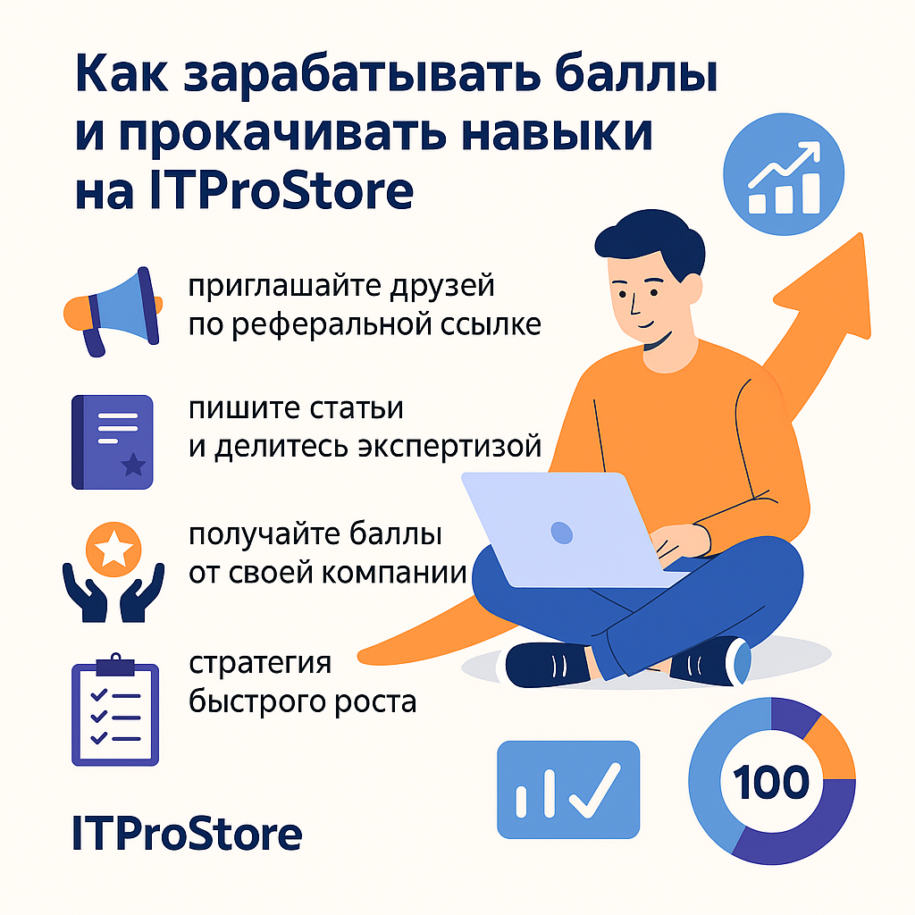 Иллюстрация к статье: Как зарабатывать баллы и прокачивать навыки в АйТиПросторе